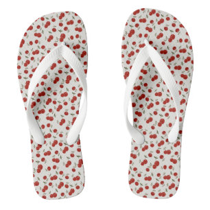 Sweet Summer Red Cherries Garden Flip Flops