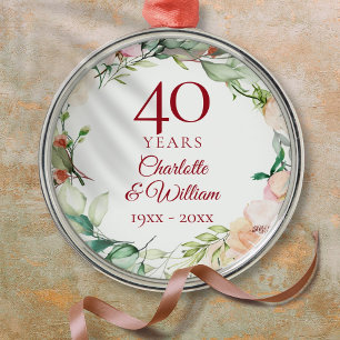 Sweet Summer Rose Garland 40 Jahre Jubiläum Ornament Aus Metall