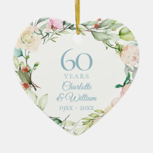 Sweet Summer Rose Garland 60 Jahre Foto Keramik Ornament