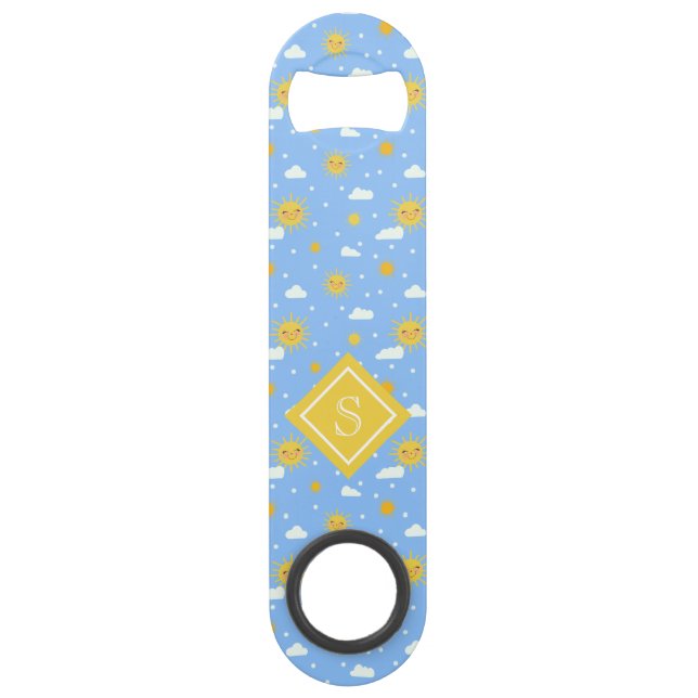 Sweet Summer Sunshine Niedlich Monogram Speed Flaschenöffner (Vorderseite)