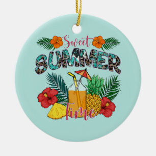 Sweet Summer Time Beach   Tropical Island Keramik Ornament