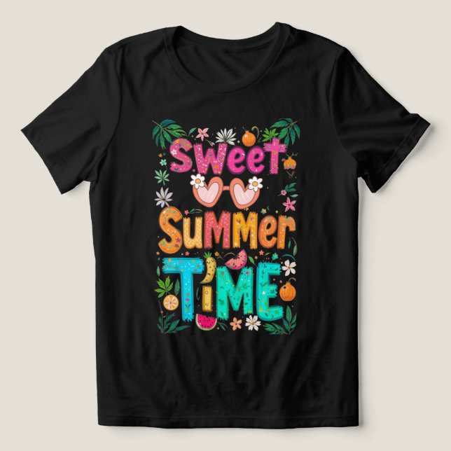 Sweet Summer Time farbenfrohe Tropical Quote Grafi Tri-Blend Shirt (Design Vorderseite)