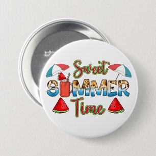 Sweet Summer Time Farbenfrohe Wassermelone Button