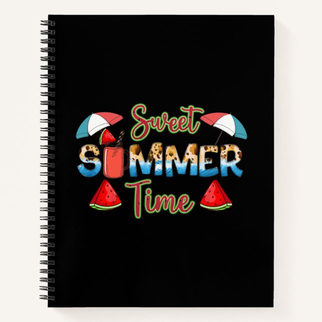 Sweet Summer Time | Farbenfrohe Wassermelone Notizbuch (Vorderseite)