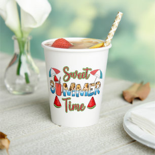 Sweet Summer Time   Farbenfrohe Wassermelone Pappbecher