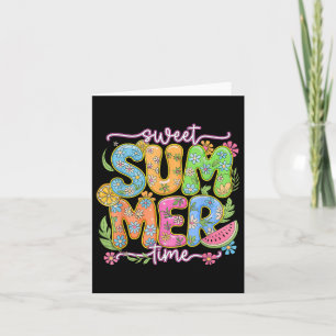 Sweet Summer Time Retro Sweet Summer Time Girl Wom Karte