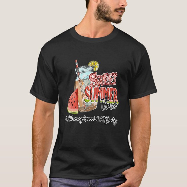 Sweet Summer Time Teacher Library Associate Off D T-Shirt (Vorderseite)