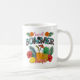 Sweet Summer Time   Tropische Früchte und Blumen Kaffeetasse