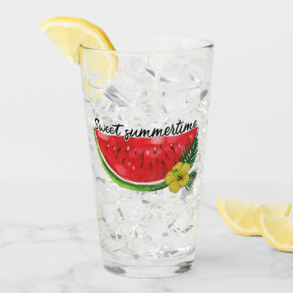 Sweet Summer Time | Wasserfarbene Wassermelone Glas