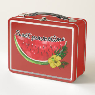 Sweet Summer Time Wasserfarbene Wassermelone Metall Brotdose