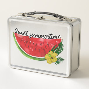 Sweet Summer Time Wasserfarbene Wassermelone Metall Brotdose