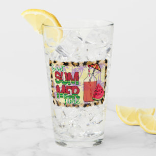 Sweet Summer Time   Wassermelone, Strand und Leopa Glas