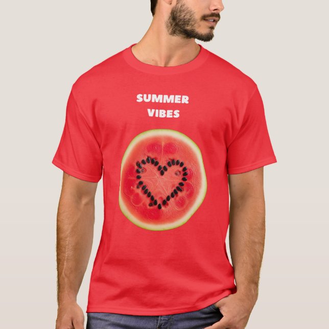 Sweet Summer Vibes - Wassermelone Herz T-Shirt (Vorderseite)