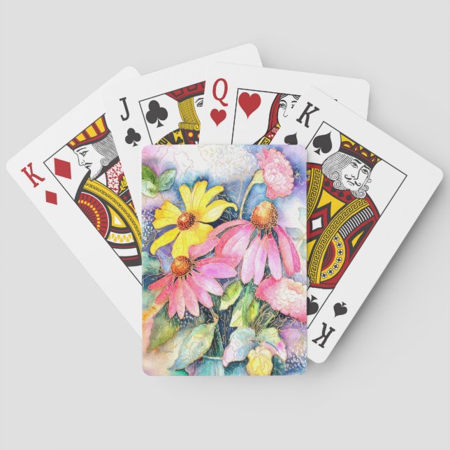 Sweet Summertime Floral Playing Cards Spielkarten (Rückseite)
