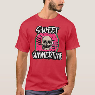 Sweet Summertime Skeleton Sommer-vibes Watermelon  T-Shirt