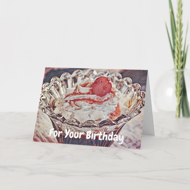 Sweet Sundae Birthday Greetings Card Karte (Vorderseite)