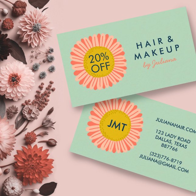 Sweet Sunflower Daisy Blume Pink Rabattkarte (Custom daisy discount card)