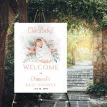 Sweet Swaddled Oh Baby Floral Girl Baby Dusche