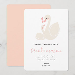 Sweet Swan Baby Shower Einladung