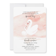 Sweet Swan Baby Shower Einladung