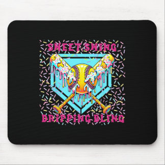 Sweet Swing Softball Zuhause Plättchen mit Eis Cre Mousepad