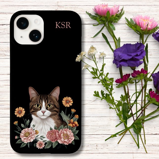 Sweet Tabby Cat with Flowers  Case-Mate iPhone Hülle (Von Creator hochgeladen)