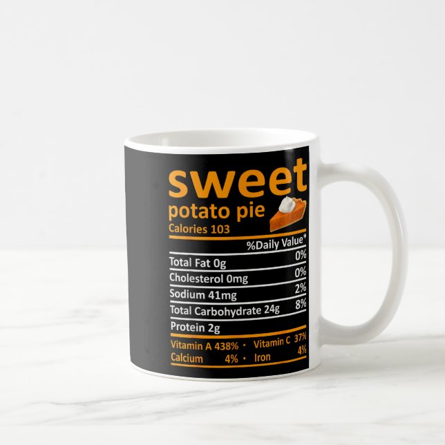 Sweet Tato E Nutrition Food Thanksgiving Funny Xma Kaffeetasse (Rechts)