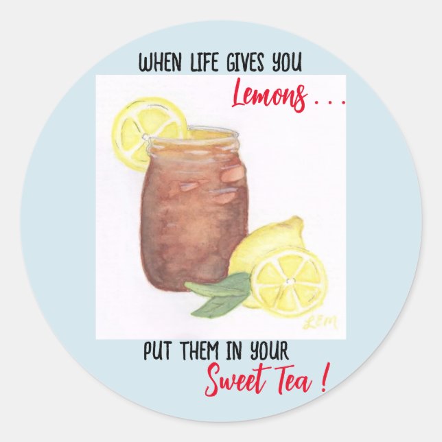 Sweet Tea Classic Round Aufkleber (Vorderseite)