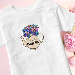 Sweet Tea Floral Teapot Sweetie Kleinkind T-shirt