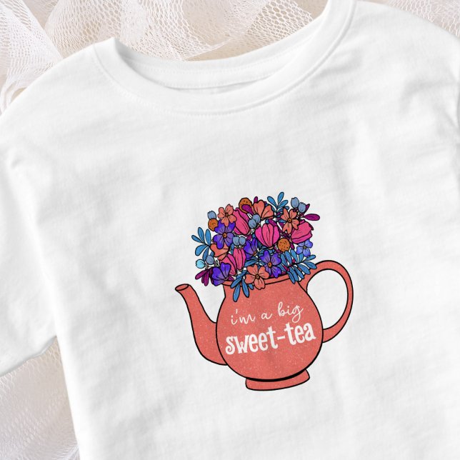Sweet Tea Floral Teapot Sweetie Kleinkind T-shirt (Von Creator hochgeladen)