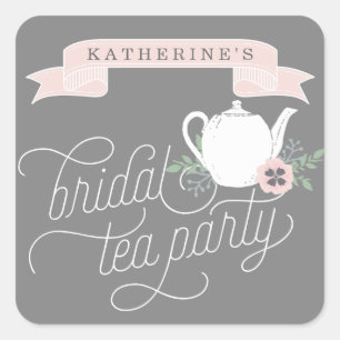 Sweet Tea   Personalisiertes Bridal Tee Party Quadratischer Aufkleber