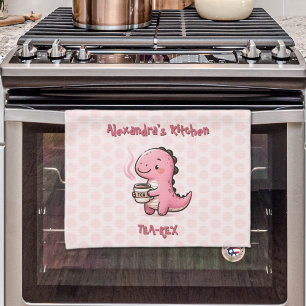 Sweet Tea-Rex Personalisiert Dinosaurier Animal Pu Geschirrtuch