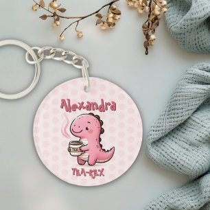 Sweet Tea-Rex Personalisiert Dinosaurier Animal Pu Schlüsselanhänger