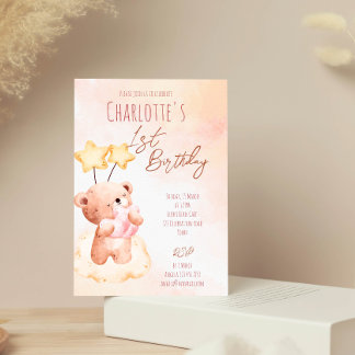 Sweet Teddy Bär Geburtstagsgeschenk Einladung