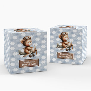 Sweet Teddy Bär Pilot Junge Dusche Gefälligkeitsbo Geschenkschachtel