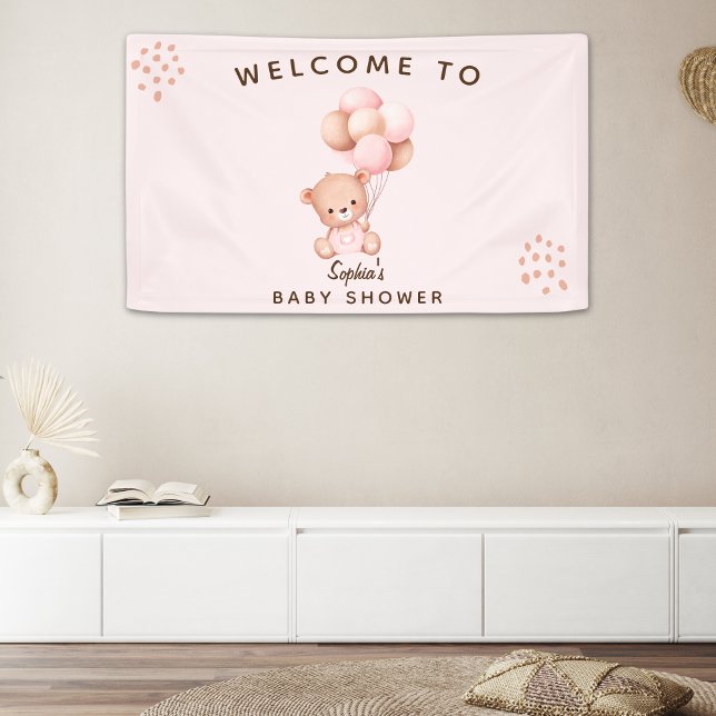 Sweet Teddy Bear Baby Shower for Girls Banner (Von Creator hochgeladen)