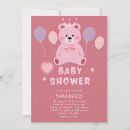 Sweet Teddy Bear Baby Shower Invitation Einladung