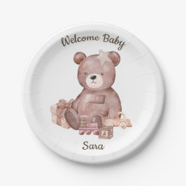 Sweet Teddy Bear Baby Shower Party Plate Pappteller