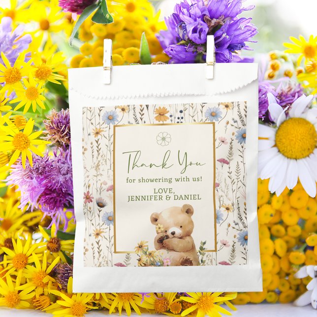 Sweet Teddy Bear Floral Baby Dusche Vielen Dank Geschenktütchen (Von Creator hochgeladen)