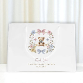 Sweet Teddy Bear Floral Baby Dusche Vielen Dank Große Geschenktüte