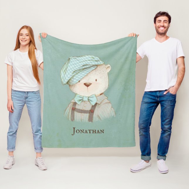 Sweet Teddy Bear Name Personalisiert Fleecedecke (Beispiel)
