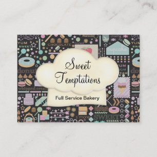 Sweet Temptations Bakery Boutique Black Visitenkarte