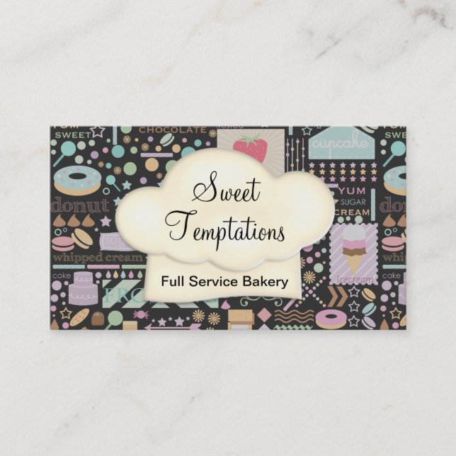 Sweet Temptations Bakery Boutique Visitenkarte (Vorderseite)