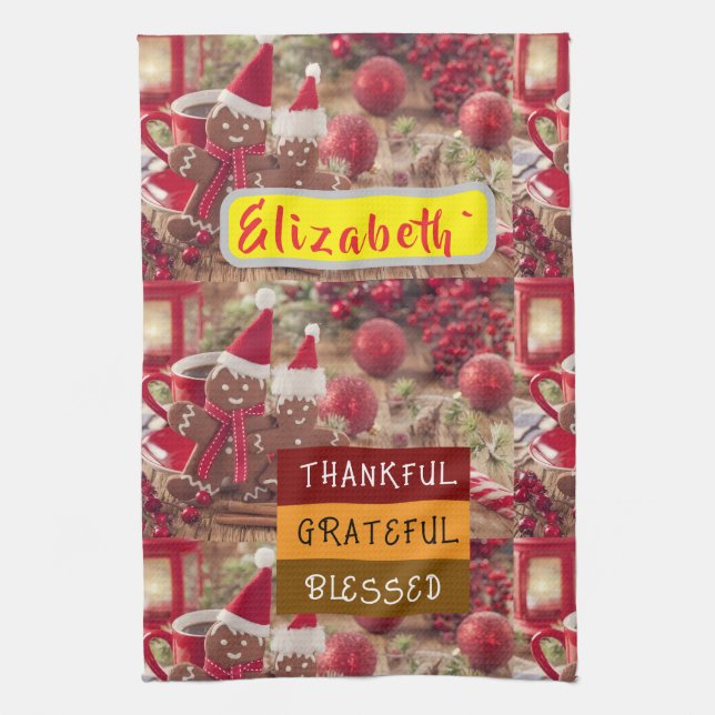 "Sweet & Thankful Holiday Vibes"Kitchen Towels Geschirrtuch (Vertikal)