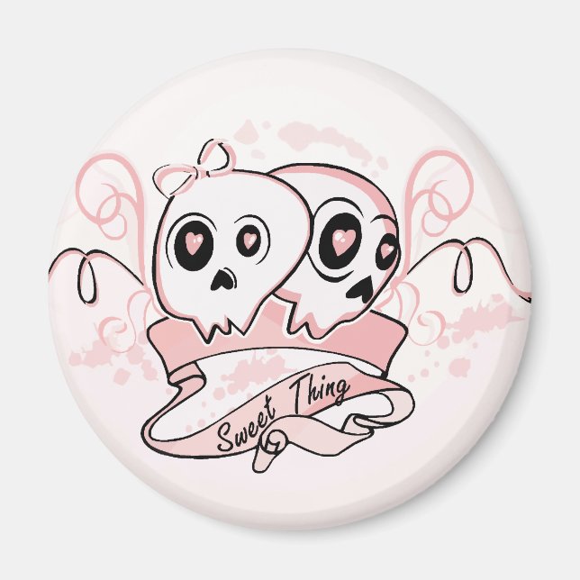 Sweet Thing Pastel Skull Magnet (Vorne)