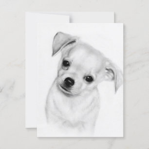 Sweet Tilt - Handgemalt Chihuahua Artwork Postkarte