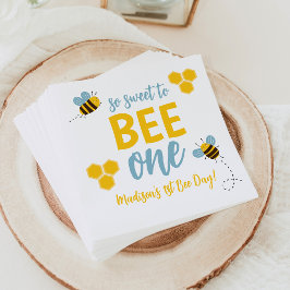 Sweet to Bee One 1st Bee Day Birthday Party Serviette