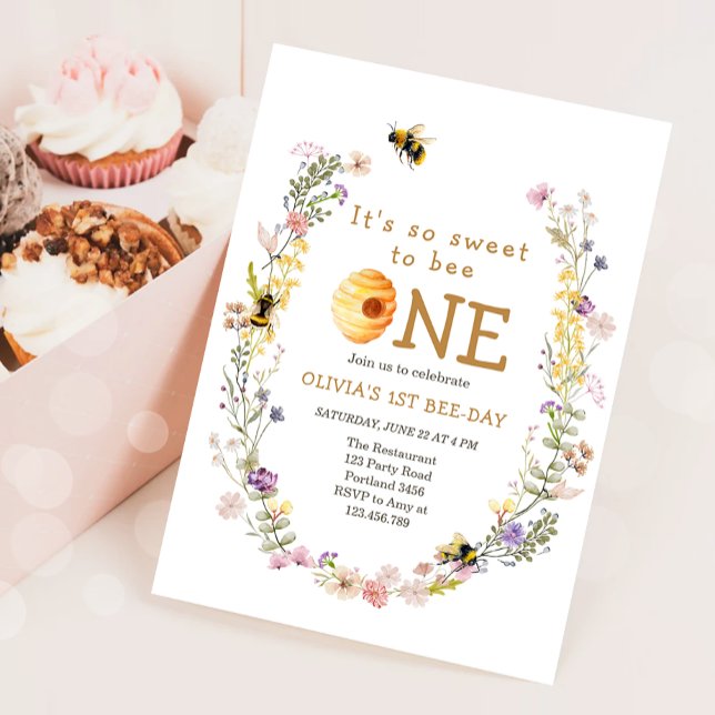 Sweet to Bee One Cute Honey Girl First Birthday Einladung (Von Creator hochgeladen)
