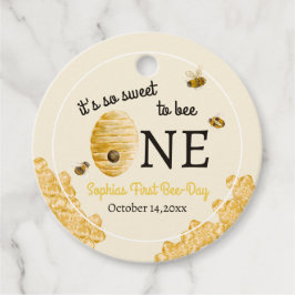 Sweet To Bee One First Birthday Bees Honeycomb Geschenkanhänger