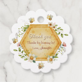 Sweet to Bee One Floral Honeycomb Geschenkanhänger